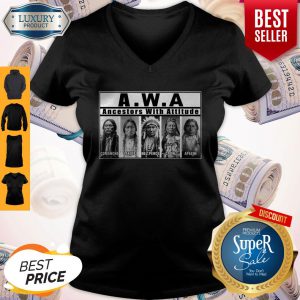 Nice AWA Ancestors with attitude Comanche Lakota Nez Perce V-neck
