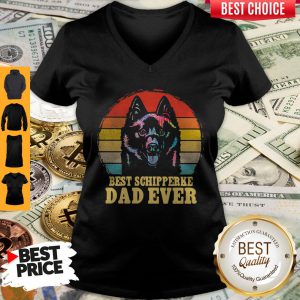 Top Best Schipperke Dad Ever Vintage V-neck