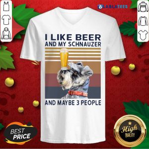 I Like Beer And My Schnauzer And Maybe 3 People Vintage Shirt Design By Blablatee.com