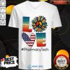 Pharmacy Tech Love Hippie Sunflower American Flag Shirt - Design By Blablatees.com