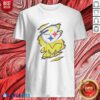 Awesome Pittsburgh Steelers Michigan Wolverines Torn Metal Logo Graphic shirt optimized for display in WooCommerce gallery.