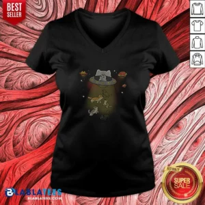 Good UFO Meow V-Neck Shirt