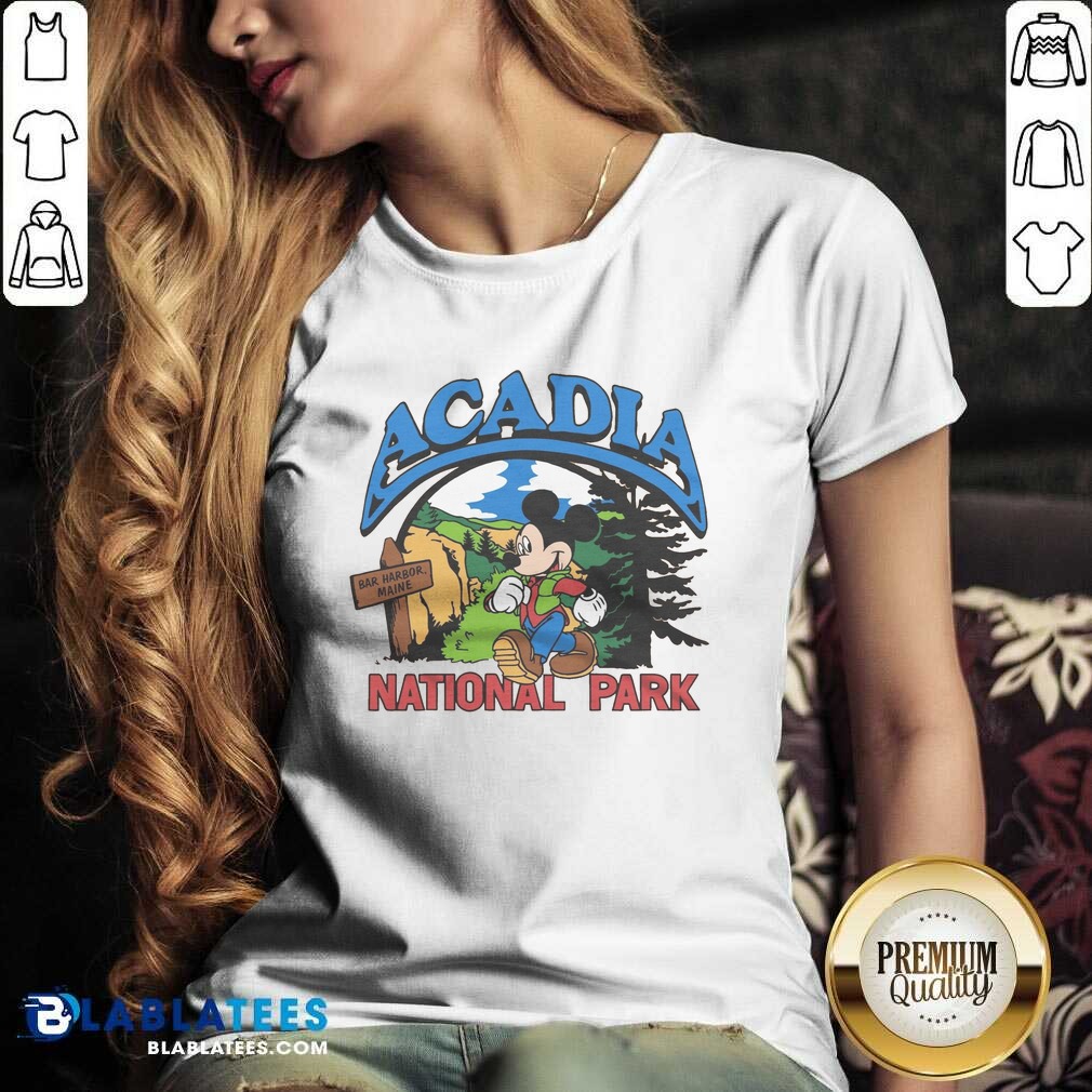Hot Mickey Mouse Acadia National Park shirt optimized on V-Neck Shirt Hot Mickey Mouse Acadia National Park shirt optimized shown as a v-neck shirt preview