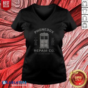 Original Top Phonebox Repair Co Gallifrey Trained V-Neck Shirt