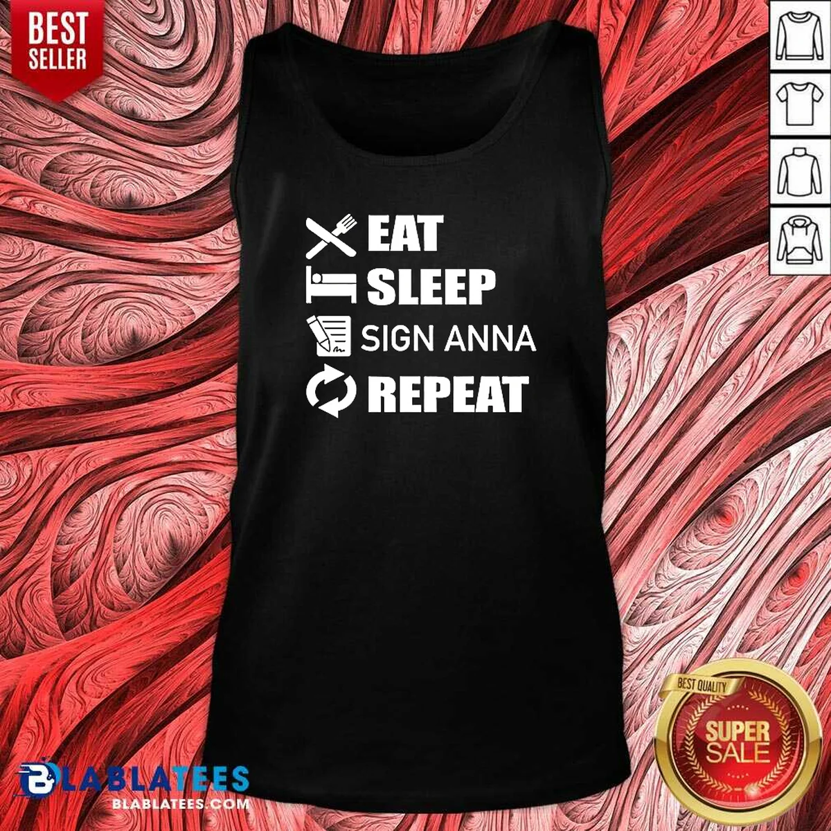 Pretty Eat Sleep Sign Anna Repeat Tank Top