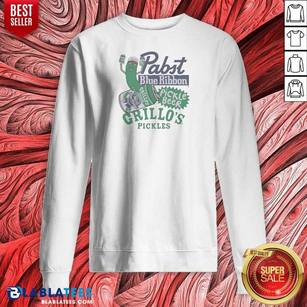 Pretty Grillos Pickles Pabst Blue Ribbon Pickle Beer Logo Sweatshirt