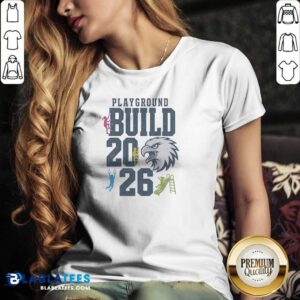 Pretty Playground Build 2026 Eagle Mascot V-Neck Shirt