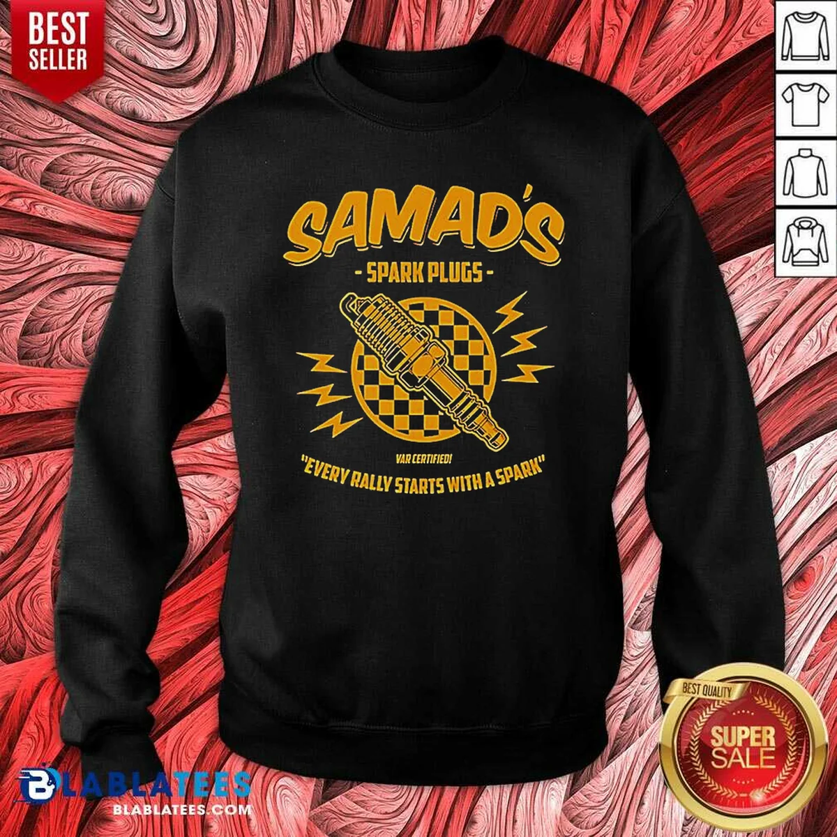 Pretty Samads Spark Plugs Every Rally Starts With A Spark Sweatshirt optimized image showing a comfortable crewneck sweatshirt