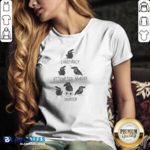 Top Crows Conspiracy Attempted Murder Murder Skull Humor Bird Lover Funny V-Neck Shirt