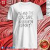 Top Me And The Girls Are Drunk At The Airport shirt optimized on a fitted short sleeve tee