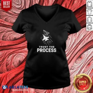 Awesome Trust The Process Fighter Jet Paper Airplane V-Neck Shirt