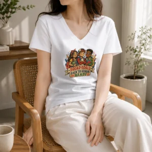 Funny Back To School Squad Goals Retro Distressed V-Neck Shirt