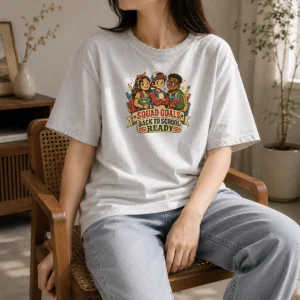 Funny Back To School Squad Goals Retro Distressed Washed T-Shirt