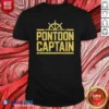 Hot Pontoon Captain Ship Wheel shirt optimized showing front view of crew neck short sleeve cotton tee