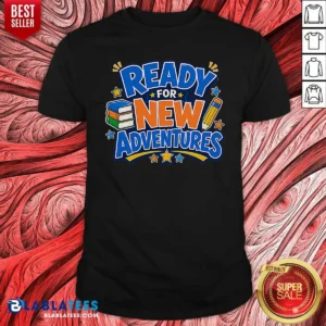 Official Back To School Excitement Ready For New Adventures Silhouett shirt optimized showing front design on a fitted cotton tee