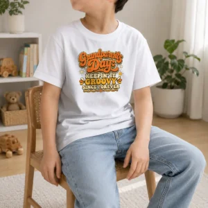 Official Grandparents Day Keepin It Groovy Tee Groovy Retro Kids T-Shirt