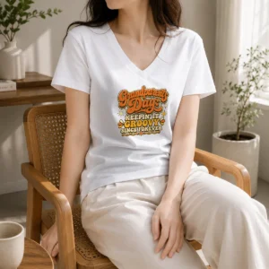 Official Grandparents Day Keepin It Groovy Tee Groovy Retro V-Neck Shirt
