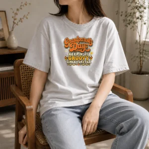 Official Grandparents Day Keepin It Groovy Tee Groovy Retro Washed T-Shirt