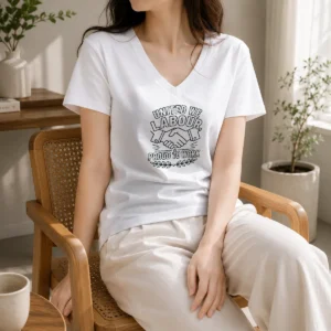 Official Labour Day Unity Line Art Shirt For Proud Workers V-Neck Shirt