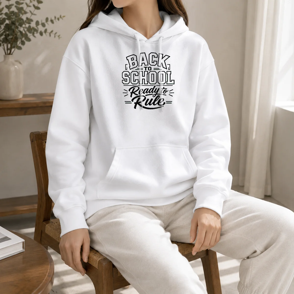 Original Back To School Ready To Rule Line Art Students Hoodie