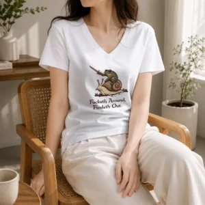 Original Fucketh Around Findeth Out Frog Snail V-Neck Shirt