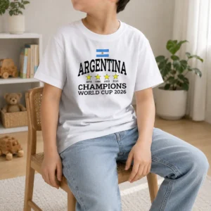 Premium Argentina Champions FIFA World Cup 2026 Kids T-Shirt