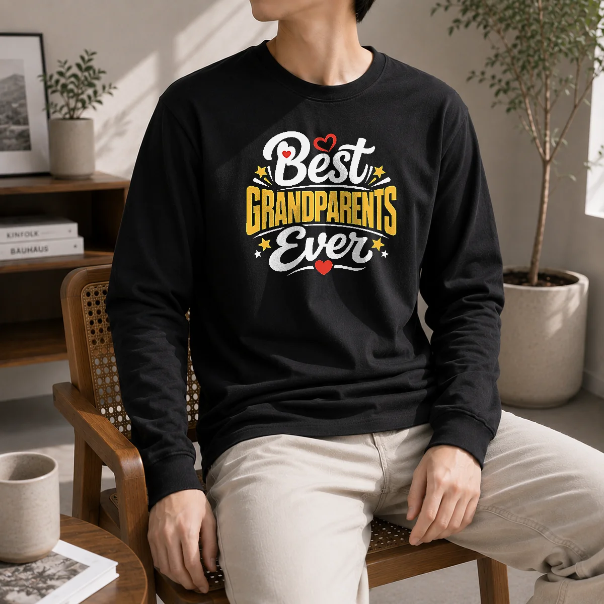 Premium Best Grandparents Ever Silhouette Long Sleeve Shirt