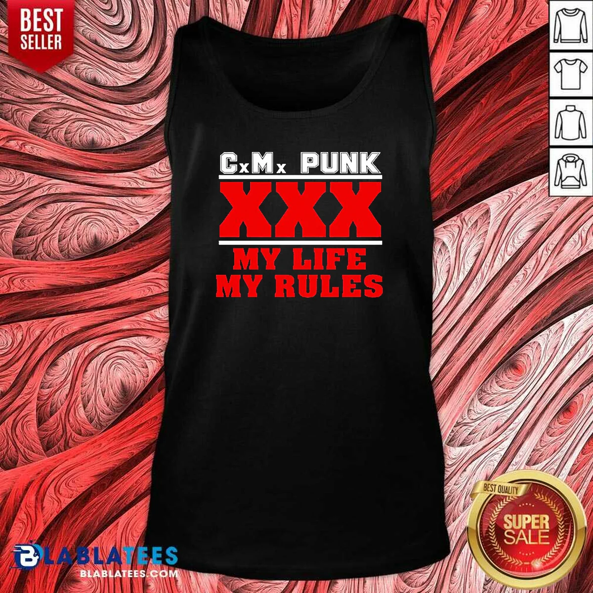 Premium Hot Straight Edge Hardcore CM Punk XXX My Life My Rules Tank Top