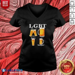 Premium LGBT Lets Get Beers Tonight Beer Drinking Humor V-Neck Shirt
