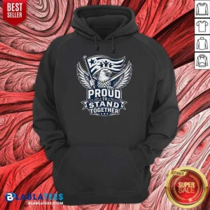 Premium Proud To Stand Together Eagle Line Art Hoodie hoodie optimized in charcoal gray with front kangaroo pocket and adjustable drawstring hood