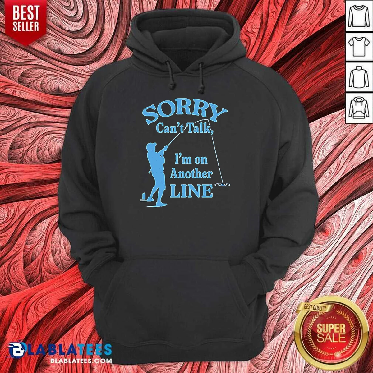 Pretty Sorry Can'T Talk I'M On Another Line Fishing Retro Hoodie