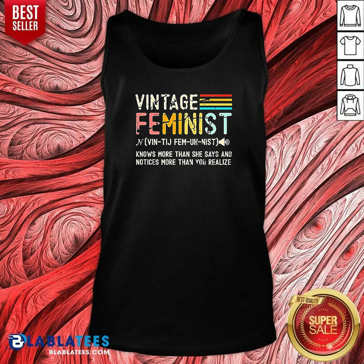 Pretty Vintage Feminist Knows More Than She Says Tank Top