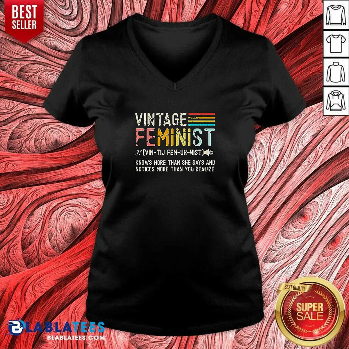 Pretty Vintage Feminist Knows More Than V-Neck Shirt Pretty Vintage Feminist Knows More Than V-Neck Shirt