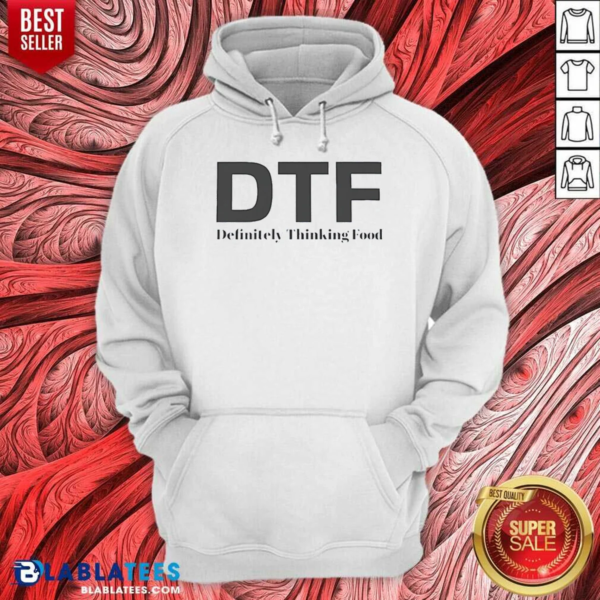 Top DTF Definitely Thinking Food Foodie Hoodie