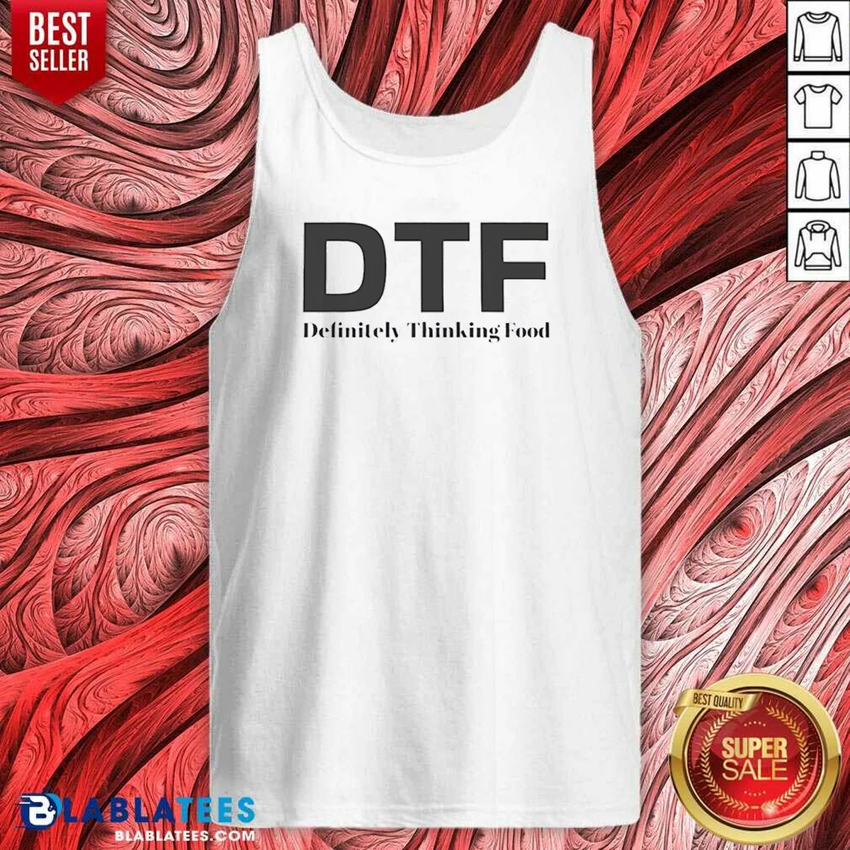 Top DTF Definitely Thinking Food Foodie Tank Top