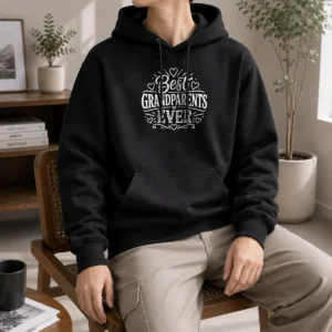 Top Funny Best Grandparents Ever Line Art Hoodie
