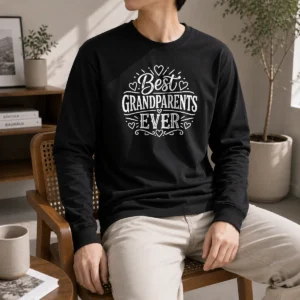 Top Funny Best Grandparents Ever Line Art Long Sleeve Shirt
