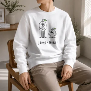 Top Long And Short Character Comparison Educational Sweater