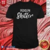 Top Pedolph Shitler Satire shirt optimized for clear display of graphic on a fitted short-sleeve cotton shirt