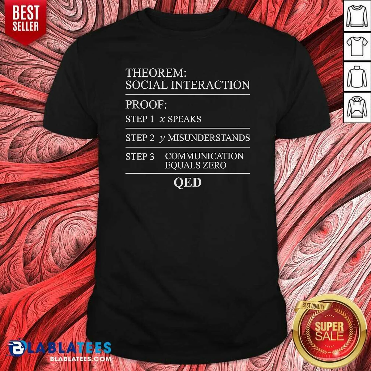 Top Social Interaction Theorem Math Proof Shirt Top Social Interaction Theorem Math Proof Shirt