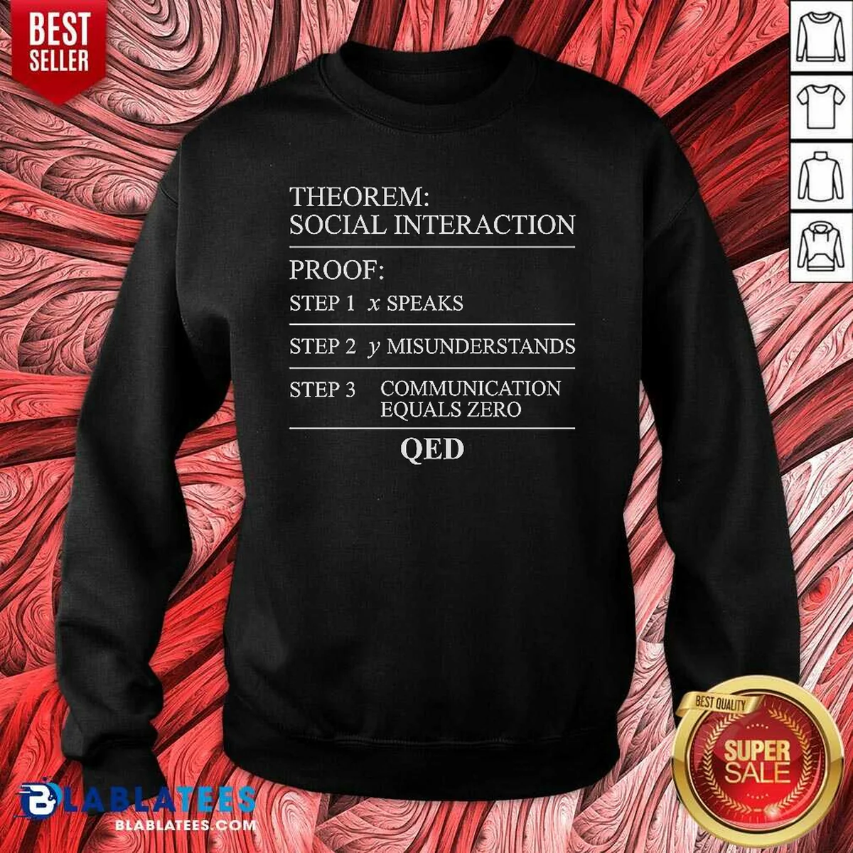 Top Social Interaction Theorem Math Proof Introvert Sweatshirt