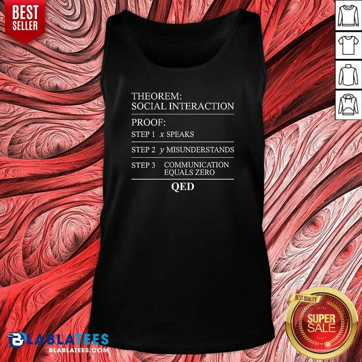 Top Social Interaction Theorem Math Proof Tank Top Top Social Interaction Theorem Math Proof Tank Top