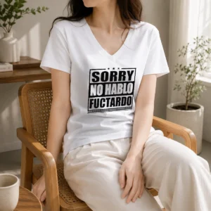 Funny Sorry No Hablo Fuctardo Sarcastic Language Barrier V-Neck Shirt