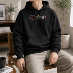 Hot Boxers Princess And Dinosaur Neon Icons Hoodie