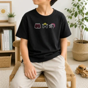 Hot Boxers Princess And Dinosaur Neon Icons Kids T-Shirt