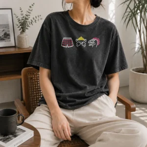 Hot Boxers Princess And Dinosaur Neon Icons Washed T-Shirt