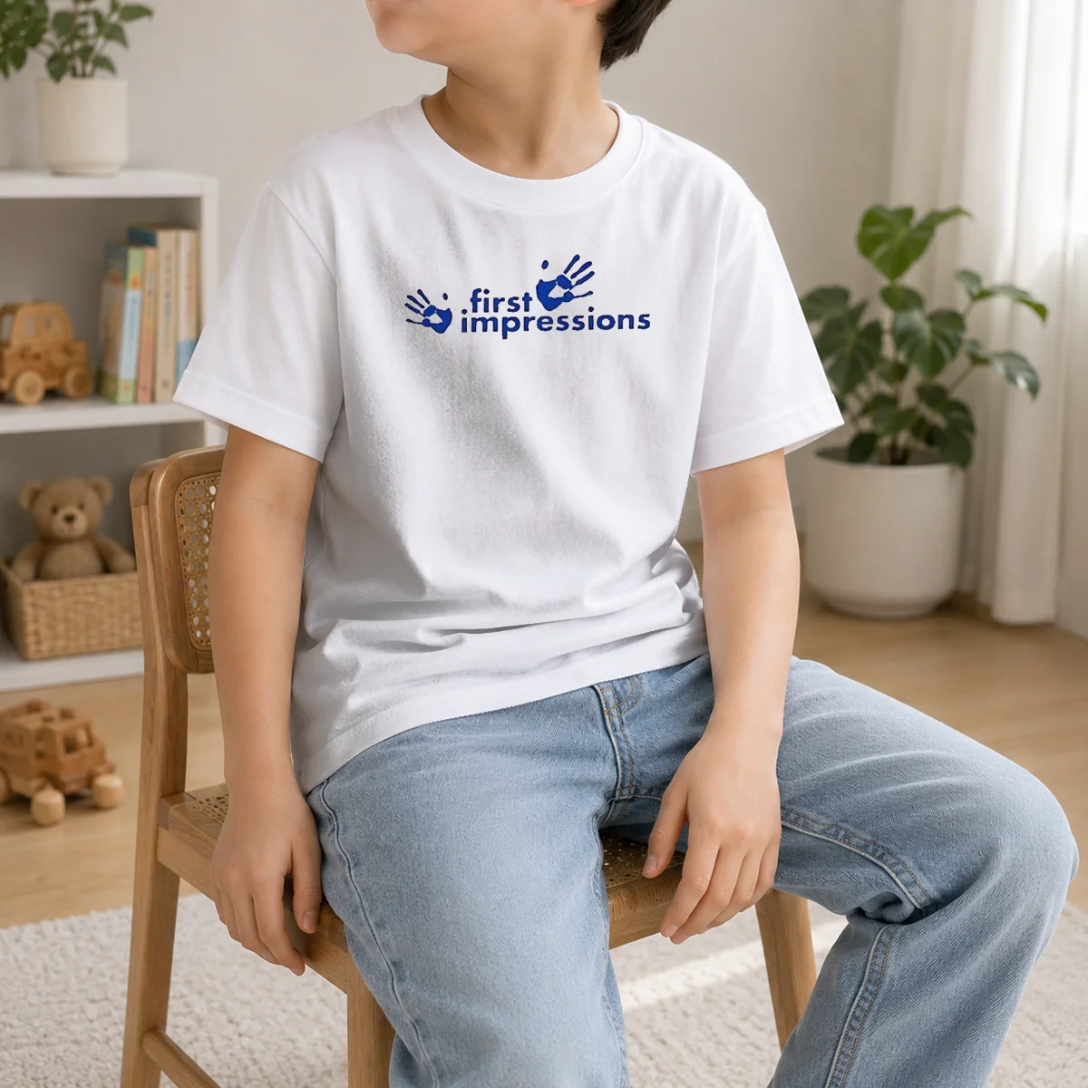 Hot Funny First Impressions Handprint Logo Kids T-Shirt