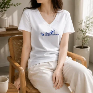 Alternative view of Hot Funny First Impressions Handprint Logo Shirt