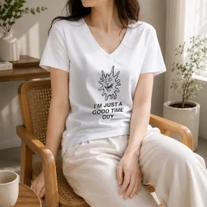 Hot I'M Just A Good Time Guy Whimsical Creature V-Neck Shirt