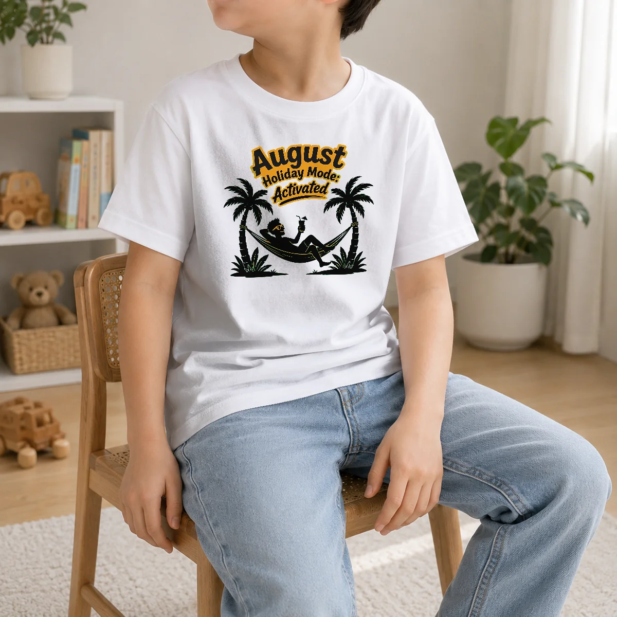 Hot Official August Holiday Silhouette For Proud Summer Relaxers Kids T-Shirt